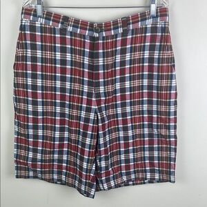 John Ashford Red and Blue Flat Front Shorts Tailored Fit